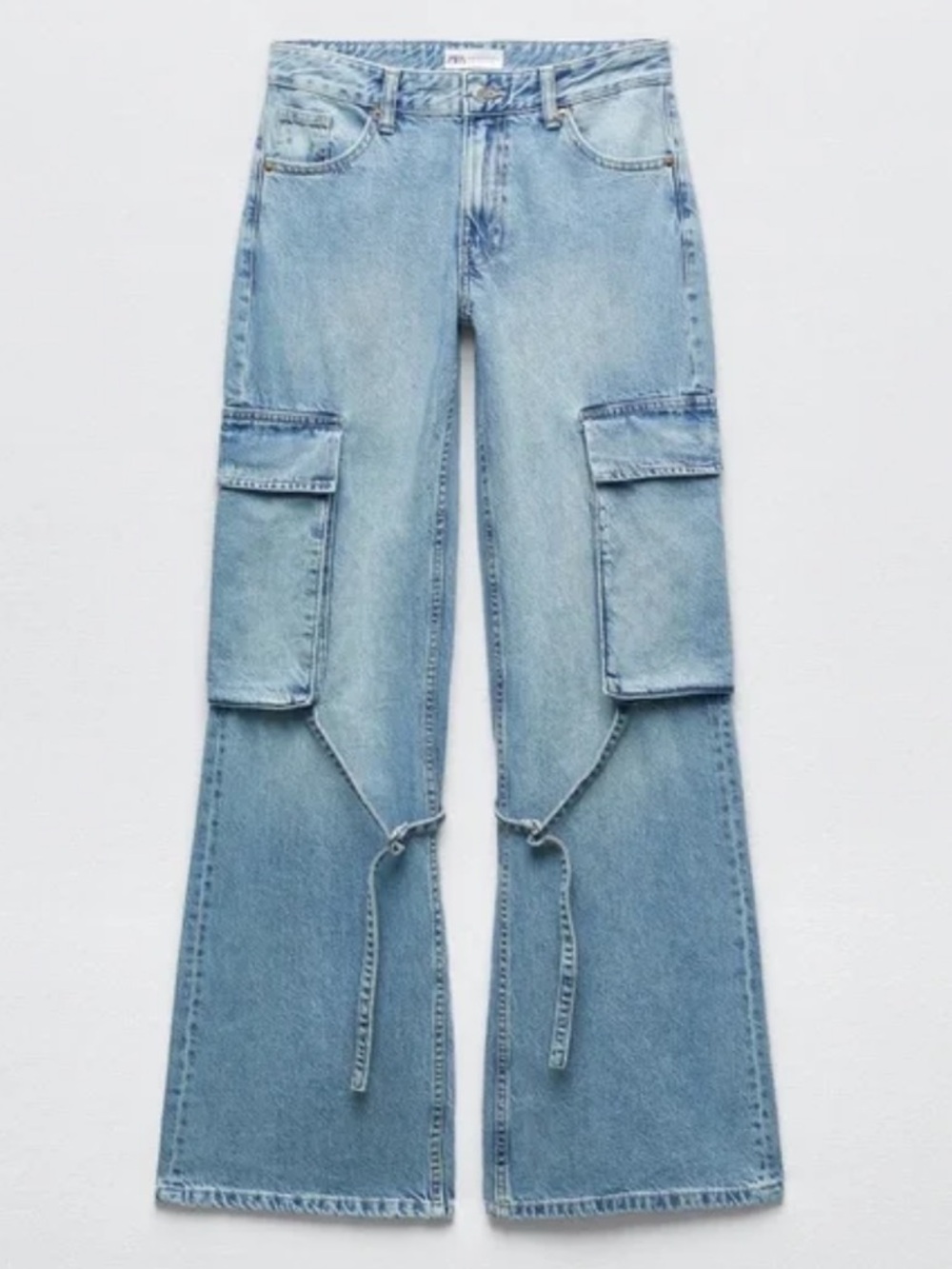 ZARA TRF Belt Loop Cargo Jeans Relaxed Fit 8197/337